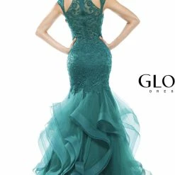 Colors Dress High Neck Ruffled Trumpet Gown The Event Shop