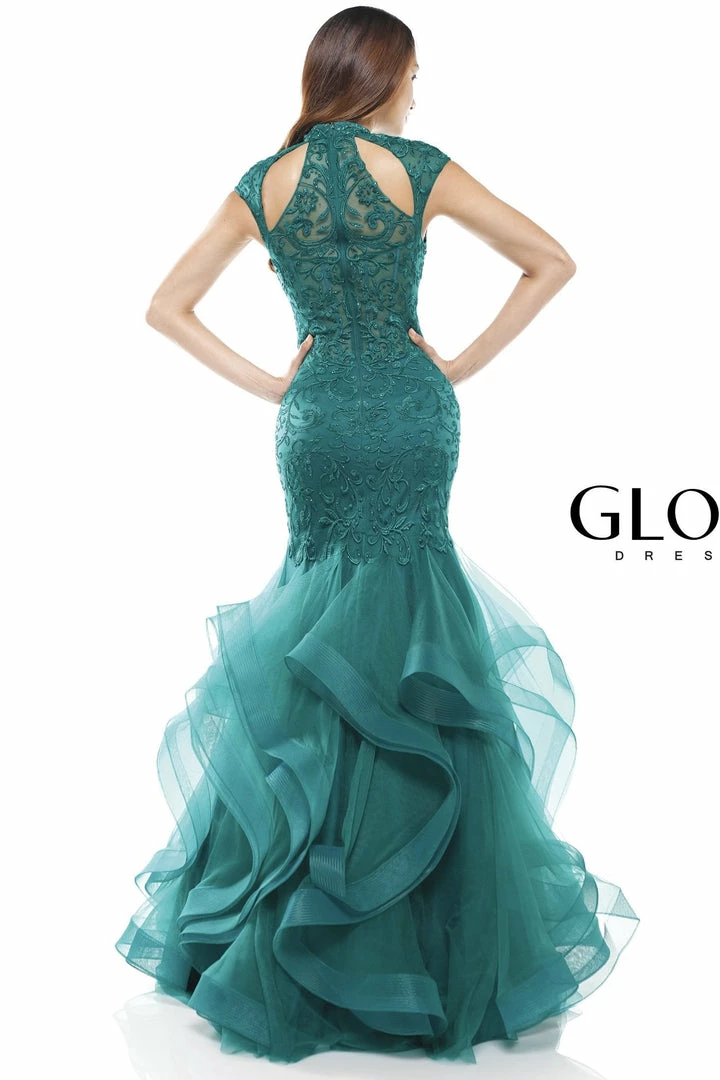 Colors Dress High Neck Ruffled Trumpet Gown The Event Shop