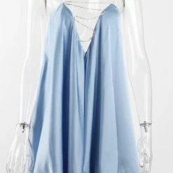 Jessica Bara Shirley Satin Crystal Mini Dress