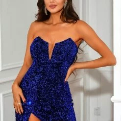 ReveBoutique Jessica Bara Garcelle Strapless Sequins Mini Dress The Event Shop