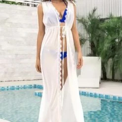 Summer Lovin' Jessica Bara Leilani Lace Trim Cover Up