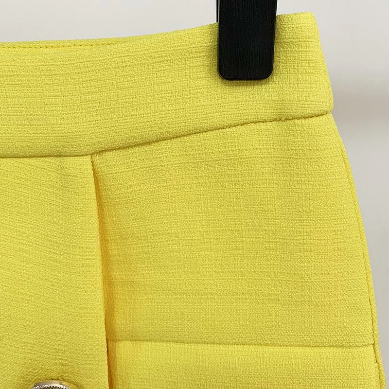 The 9-5 Shop Jessica Bara Betsy Gold Button Mini Skirt