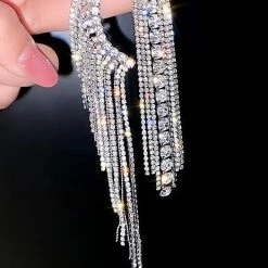 Jessica Bara Lindsey Rhinestone Fringe Earrings