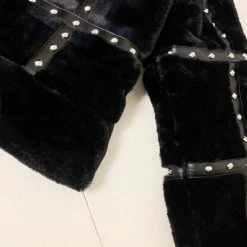 Jessica Bara Ally Faux Fur Studded Jacket