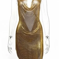 The Event Shop Jessica Bara Celine Metal Chain Mini Dress