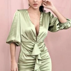 Jessica Bara Fernanda Short Sleeve Ruffle Mini Dress