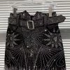 Birthday Suit Jessica Bara Kannon Rhinestone Belted Mini Skirt