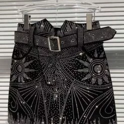 Birthday Suit Jessica Bara Kannon Rhinestone Belted Mini Skirt