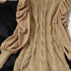 Reve Doll Essentials Jessica Bara Bryce Puff Sleeve Knitted Mini Dress