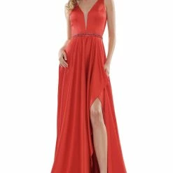 Colors Dress A Line Leg Slit Gown The Event Shop