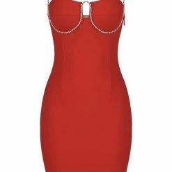 Jessica Bara Zahra Bandage Diamond Mini Dress