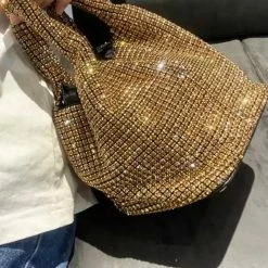 Accessories Jessica Bara Marleigh Rhinestone Mini Bucket Purse