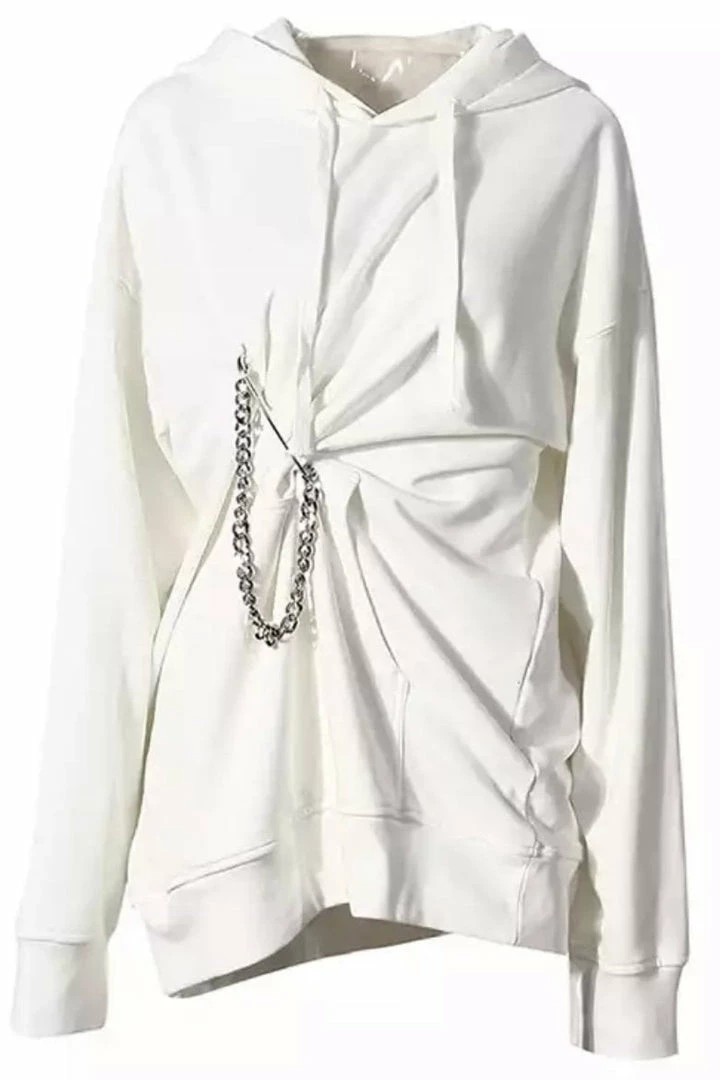 Jessica Bara Mikayla Oversized Pinned Chain Sweatshirt