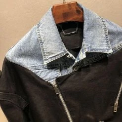 Reve Doll Essentials Jessica Bara Queen Denim And Leather Cropped Jacket