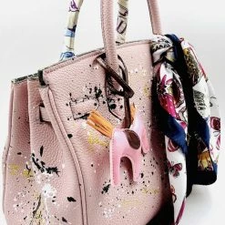 Anca Barbu Handpainted Butterfly Graffiti Handbag
