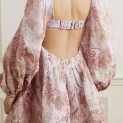 Jessica Bara Evernae Floral Backless Dress Influencer Style