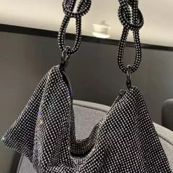 Jessica Bara Ryan Crystal Rhinestone Knotted Purse