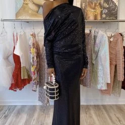 Influencer Style Jessica Bara Amanie Long Sleeve 3 Way Glitter Gown
