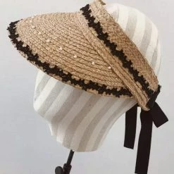 Jessica Bara Catrina Handmade Pearl Lace Visor Influencer Style