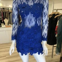 Jessica Bara Marcela Long Sleeve Lace Mini Dress