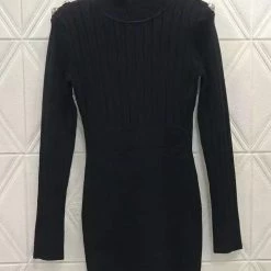 Jessica Bara Melida Long Sleeve High Neck Knit Dress