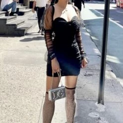 Jessica Bara Royce Puff Sleeve Ruched Mini Dress Influencer Style