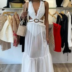 Summer Lovin' Jessica Bara Myrtle Cut Out Backless Maxi Cover Up