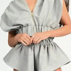 Jessica Bara Jennie Sleeveless Hoodie And Shorts Two Piece Set