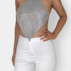 Jessica Bara Ken Diamond Crystal Chainmail Top