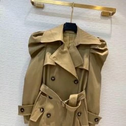 Jessica Bara Noah Puff Sleeve Belted Trench Coat