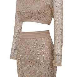 Jessica Bara Kasey Sequin Top And Skirt Two Piece Set