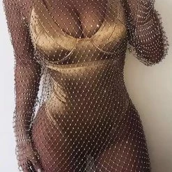Influencer Style Jessica Bara Mercedes Diamond Fishnet Cover Up