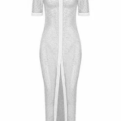 Influencer Style Jessica Bara Rowen Short Sleeve Sequin Maxi Cover Up