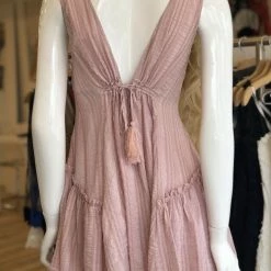 Jessica Bara Jonah V Neck Ruffle Mini Dress