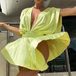 Influencer Style Jessica Bara Israel Deep V Flowy Romper