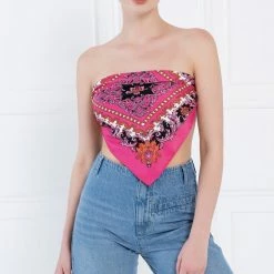 Jessica Bara Perla Self-Tie Scarf Top