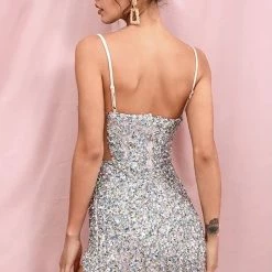 Jessica Bara Anya Sequin Cut Out Mini Dress Influencer Style