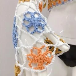 Jessica Bara Oceana Long Sleeve Crochet Two Piece Set