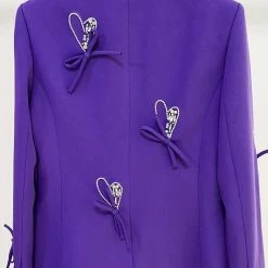 Jessica Bara Skyler Double Breasted Crystal Heart Blazer Birthday Suit
