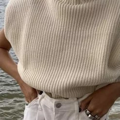 Jessica Bara Sophie Knitted Sleeveless Turtleneck Top Reve Doll Essentials