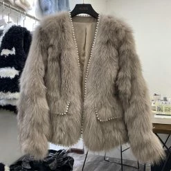 Reve Doll Essentials Jessica Bara Sistine Fur And Pearl Jacket