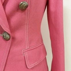 Jessica Bara Kiana Denim Double Breasted Blazer