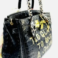 Summer Lovin' Anca Barbu Handpainted Too Glam Croc Handbag