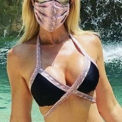 Poolside Essentials Bell Beachwear Las Vegas Bikini With Matching Face Masks