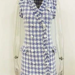 Jessica Bara Kymmie Tweed Mini Blazer Dress