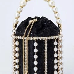The Event Shop Jessica Bara Stormi Pearl Rhinestone Clutch