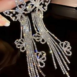 The Event Shop Jessica Bara Betty Butterly Crystal Fringe Earrings