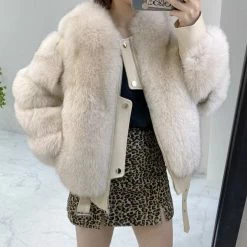 Best Sellers Jessica Bara Gavin Leather & Fur Long Sleeve Jacket