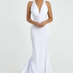 Nicole Bakti Open Back Dual Strap Gown Dresses