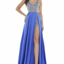Colors Dress Sequin Satin Overskirt Gown